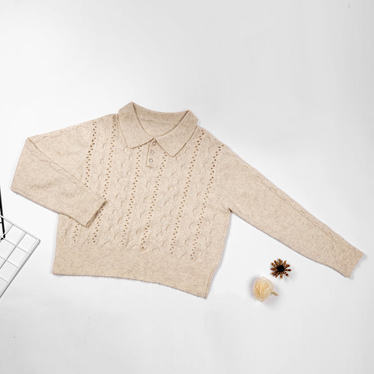 SM-K0012 স্প্রিং অটাম পোলো ল্যাপেল সলিড কালার হোলো-আউট বটম নিটেড জাম্পার SM-K0012 স্প্রিং অটাম পোলো ল্যাপেল সলিড কালার হোলো-আউট বটম নিটেড জাম্পার